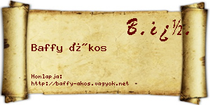 Baffy Ákos névjegykártya